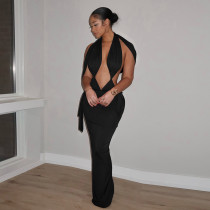 Sexy Hollow Out Backless Maxi Dress GSZM-C25DS453