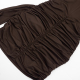 Sleeveless Ruched Solid Color Mini Dress GSZM-D26DS001