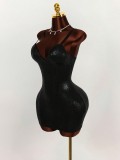 Deep V Neck Solid Color Sling Mini Dress GXIY-K25L1825