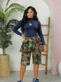 Camouflage Print Multi-pockets Casual Pants SH-391454