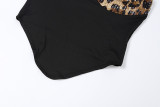 Leopard Print Sequin Tops Seven-Tenths Pants Set GYME-K25S88975