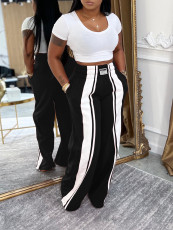 Contrast Color Casual Wide Leg Pants AIL-342