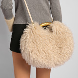 Faux Sheepskin Fleece Tote Bag Round Crossbody Bag HBRS-51216