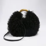 Faux Sheepskin Fleece Tote Bag Round Crossbody Bag HBRS-51216