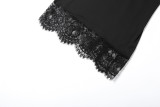 V Neck Backless Lace Patchwork Mini Dress GYME-K25D90174