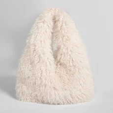 Plush High-Capacity Faux Sheepskin Triangle Shoulder Bag HBRS-5123