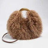 Faux Sheepskin Fleece Tote Bag Round Crossbody Bag HBRS-51216