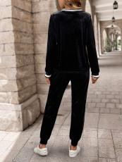Solid Color Long Sleeve Pants 2 Piece Set ZDF-33517