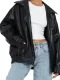 Lapel PU Leather Jacket Coats HHMY-M3566