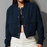 Plus Size Single Breasted Solid Color Long Sleeve Jacket GHHE-24594