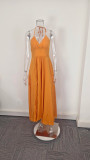 Plus Size Deep V Neck Split Maxi Dress GHHE-29249