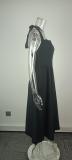 Plus Size Solid Color Halterneck Maxi Dress GHHE-29325