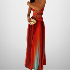 Plus Size Sexy Gradient Color Maxi Dress GHHE-29478