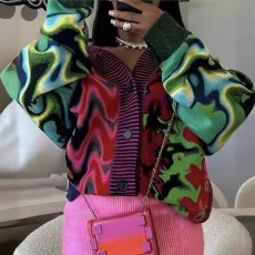 Printed Wool Plush Jacket GFCF-1250