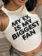 Sleeveless Letter Print Tank Tops GFCF-1618
