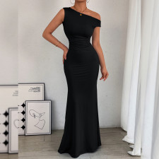 Slash Shoulder Sleeveless Maxi Dress YMYF-9545