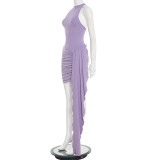 Solid Color Sleeveless Bodycon Dress GDSF-D25DS579