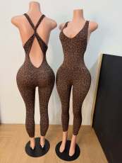 Pre Order: About 7 work days shipping Leopard Sport Jumpsuit YUEM-3008338