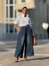 Retro Denim Loose Wide Leg Jeans GYLN-2530
