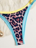 Leopard Color Block Bikinis 2 Piece Swimsuit CASF-6766