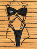 Sexy Sequin Solid Color One Piece Swimsuit CASF-6758