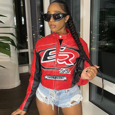 Contrast Color Embroidered Short Fashion Jacket XEF-K24C56529