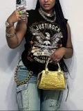 Letter Print Sleeveless Loose Tank Top GYZY-8827