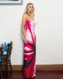 Off Shoulder Print Maxi Dress GPBY-16343