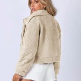 Solid-Color Lambswool Zipper Jacket SSNF-2021857
