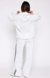 Solid Color Zipper Hooded Coat Pants Suit SSNF-211513