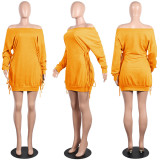 Solid Color Long Sleeve Bandage Dress GTYZ-7031