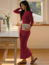 Long Sleeve Knits Long Dress GZJF-10204