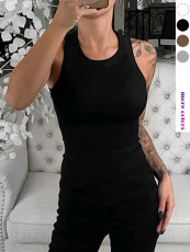 Solid Color Sleeveless Tank Tops ZDF-31702