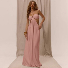Hollow Out Tie Up Loose Jumpsuit GZJQ-K25Q90011