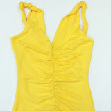 Solid Color Sleeveless Sling Maxi Dress CYA-902006