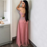 Sexy Hot Drill Tie Up Sling Evening Dress CYA-902059