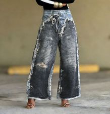Plus Size Fashion Patchwork Loose Jeans GYLN-1173