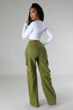 Plus Size Solid Color Multicolor Pockets Pants GHXF-HX0359