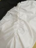 Contrast Color Ruched Split Maxi Dress QODY-6073