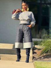 O Neck Long Sleeve Short Sweatshirts GYLN-0312