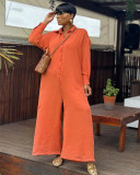 Plus Size Solid Color Loose Wide Leg Jumpsuit GQLK-KG1169