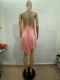 Solid Color Backless Sling Midi Dress GQLK-KG358