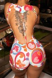 Butterfly Print Backless Sleeveless Romper GQLK-KG706