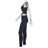 Blackless Hollow Out Tight Sport Jumpsuit GJYO-006302