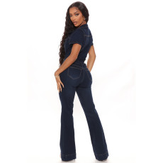 Plus Size Fashion Casual Denim Jumpsuit LX-3532