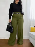 Loose Solid Color Straight Suit Pants SH-391409