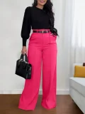 Loose Solid Color Straight Suit Pants SH-391409