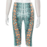 Snake Print Tight Fifth Pants GSBD-D25PT151