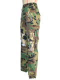 Camouflage Print Straight Pants SH-391408