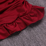 Sexy Sling Vest Ruched Two Piece Skirts Set YMYF-0881